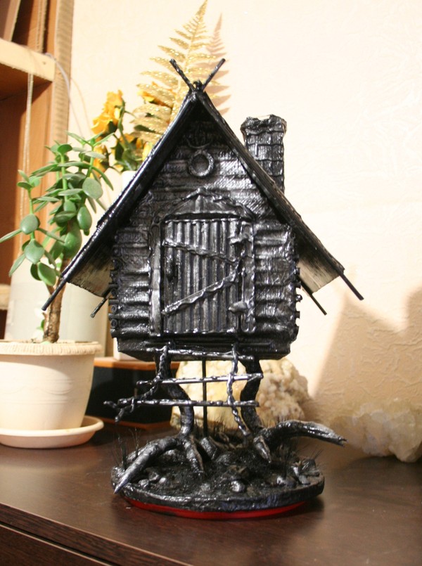 Russian fairy tales rule - a hut on chicken legs! - My, Needlework without process, Paper, Needlework, Paper modeling, Modeling, My, Russian tales, Fantasy, Longpost, Papercraft