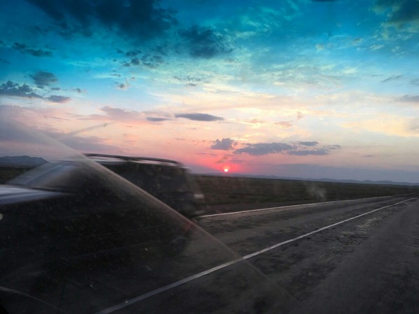 Sunset in the steppe. - My, Kazakhstan, Steppe, Sky, Sunset