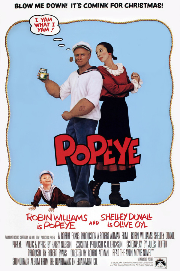 Robin Williams' first film role - Robin Williams, Sailor, Popeye the sailor, Old movies, Movies