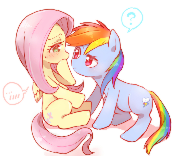 Смущенная Флатти - My Little Pony, Fluttershy, Rainbow Dash, Шиппинг, MLP Lesbian