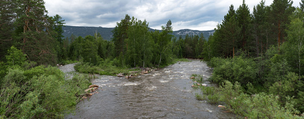 Road to Iremel - My, The mountains, River, Ural mountains, Russia, The photo, Панорама