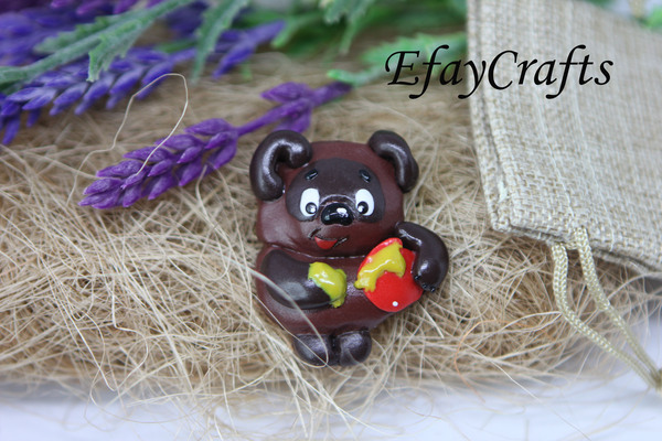 Winnie the Pooh and Piglet made of polymer clay - My, Winnie the Pooh, Piglet, Polymer clay, Needlework without process