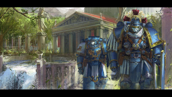 Ультрамар - Hammk, Warhammer 40k, Wh Art, Ultramarines, Фан-Арт