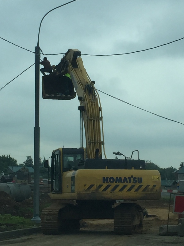 And again about safety! - Safety engineering, Excavator, Car tower