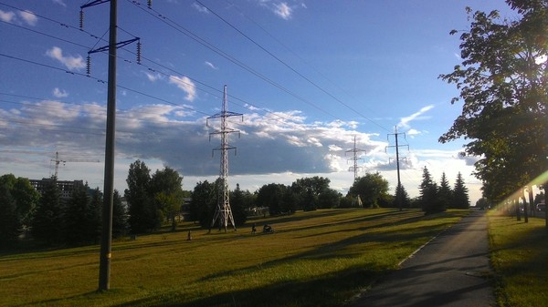 Filmed on slippers. - My, Power lines, Sky