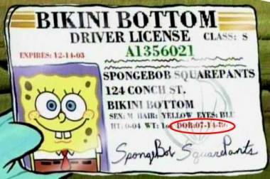 Today is a wonderful guy's birthday! - SpongeBob, Birthday