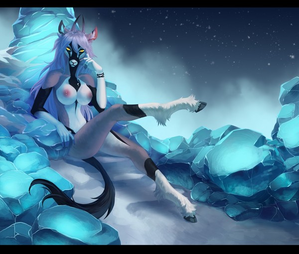 Ice - NSFW, Antelope, Furry, Art, Furotica, , Cold, Ice