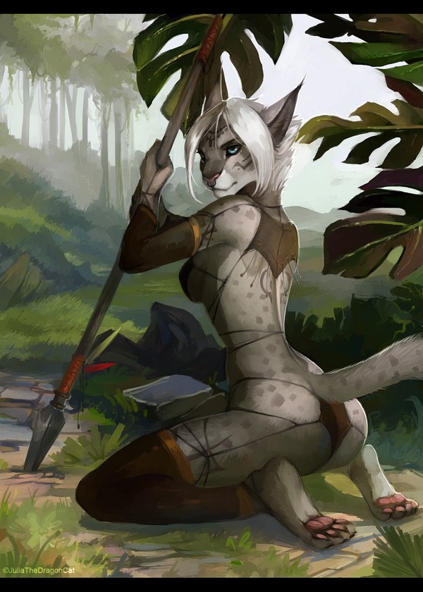 jungle warrior - Furry, Anthro, Art, Juliathedragoncat