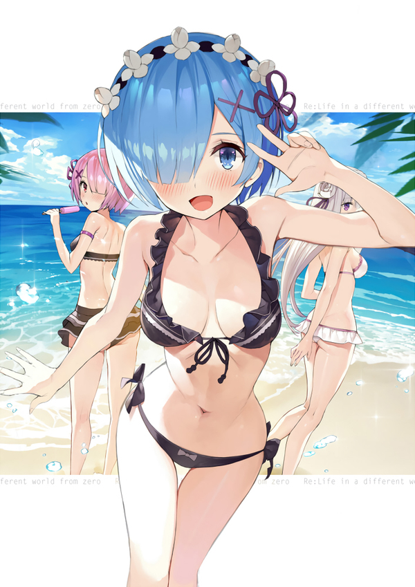 Anime Art - NSFW, Anime, Anime art, Re: Zero Kara, Rem, Ram, Emilia, Rem (Re: Zero Kara), Ram (Re: Zero Kara)