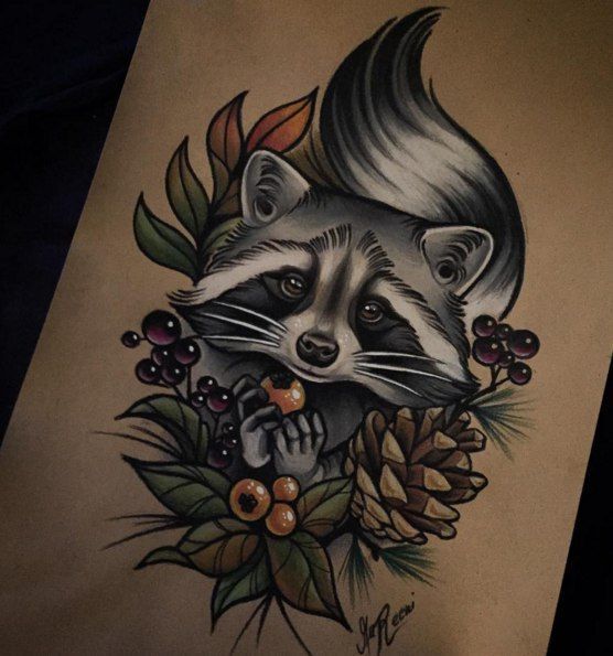 Sketches of tattoos: raccoons! - Tattoo, Tattoo Lovers League, Longpost, Sketch, Raccoon