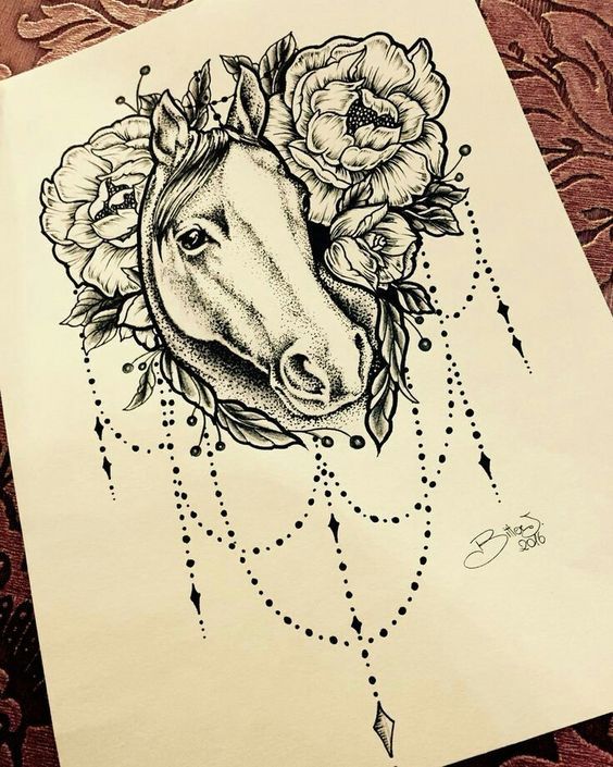 Sketches of tattoos: horse. - Tattoo, Longpost, Horses, Sketch, Tattoo Lovers League