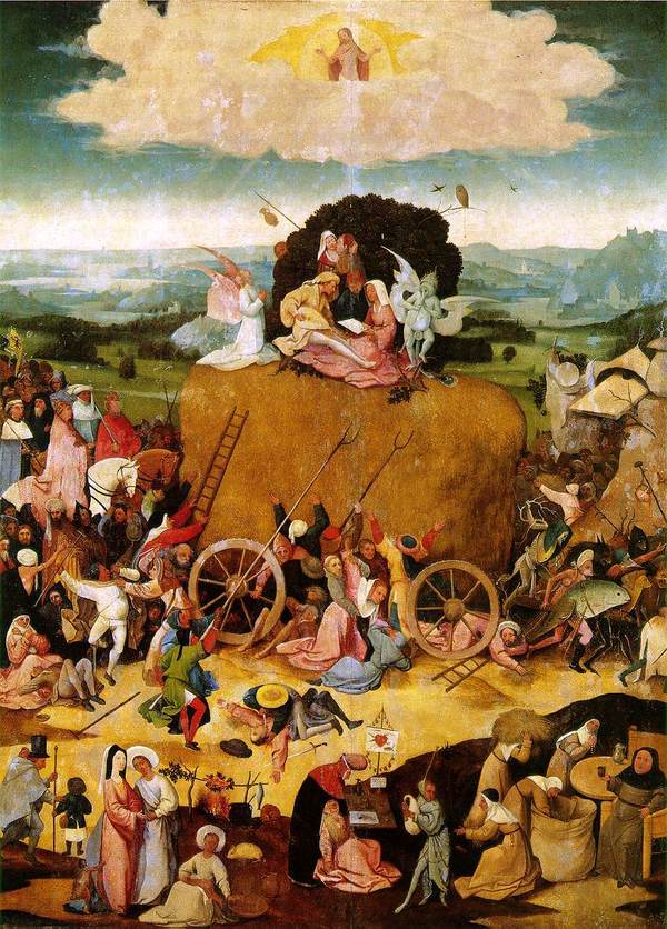 Carriage of hay. - Hieronymus Bosch, Painting, Greed, Allegory, Longpost