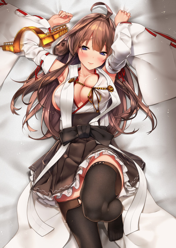 Ohayou ~ - NSFW, Anime art, Anime, Kantai collection, Kongou, Stockings