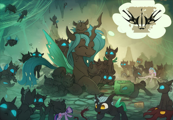    My Little Pony, Ponyart, Twilight Sparkle, Queen Chrysalis, Changeling, Yakovlev-vad