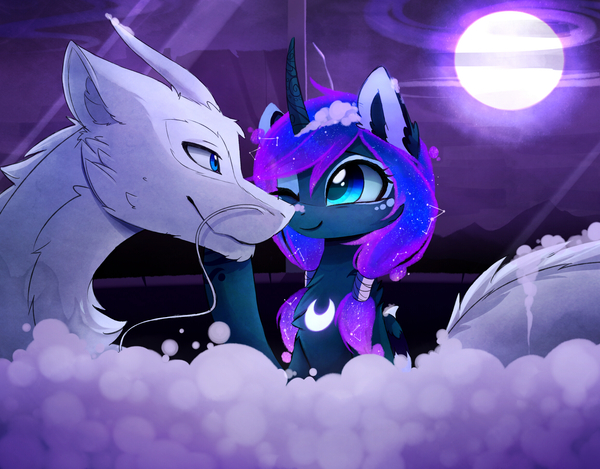 Nightly bath - My little pony, PonyArt, Princess luna, Zefiroth, Magnaluna