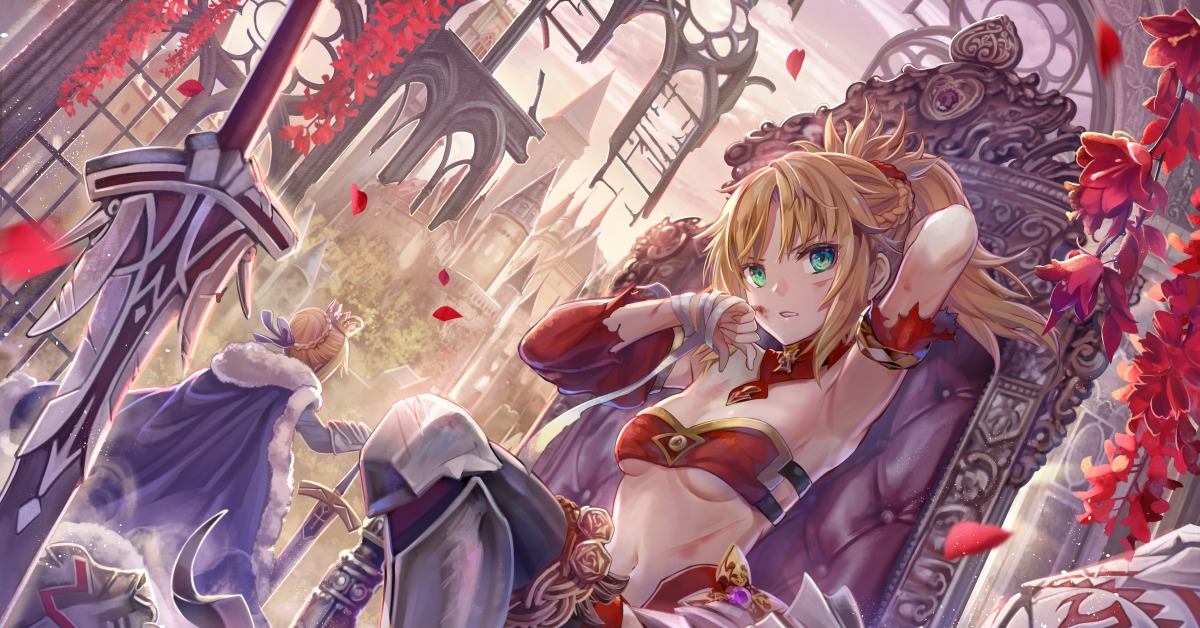 Arturia Pendragon and Mordred, Аниме, Fate, Saber, Mordred, Anime Art.