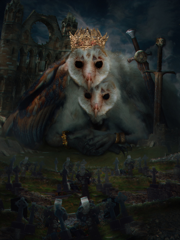 Owl Prince - Моё, Фотоарт, Цифровой рисунок, Photoshop, Сова, Темное фэнтези, Фотоманипуляции