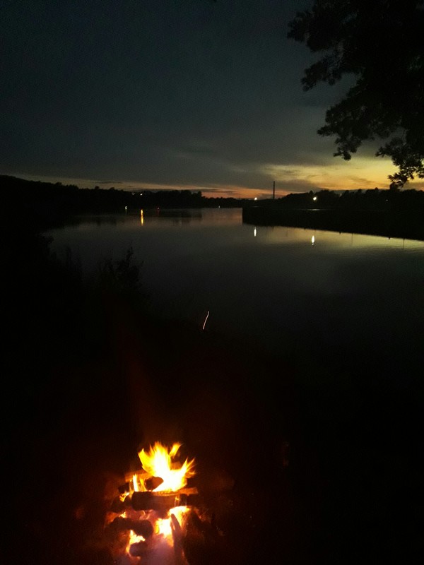 Night, coast and fire - My, The nature of Russia, Leningrad region, Podporozhye, Longpost