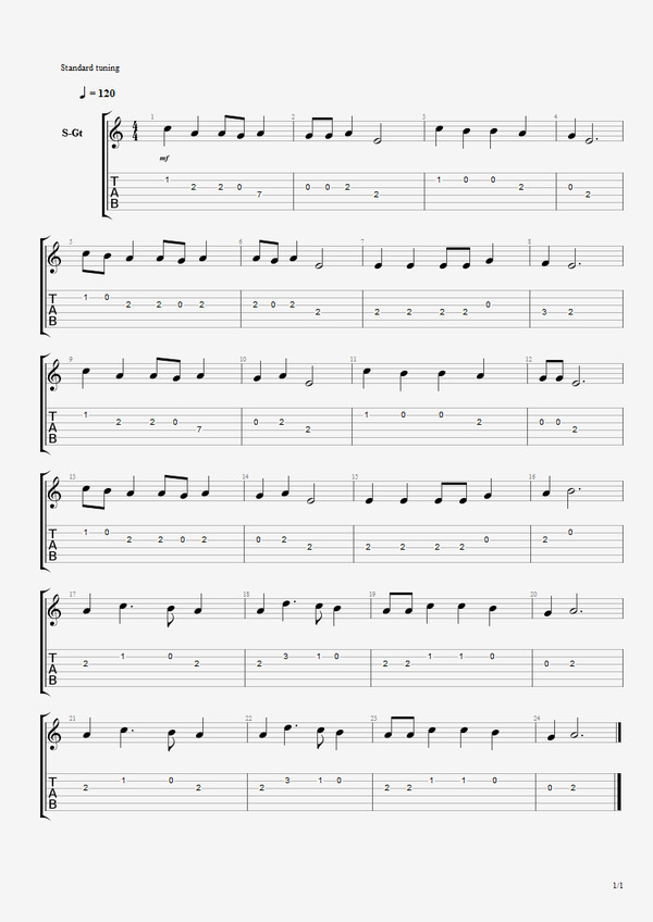 Game of Thrones - Hands of Gold (tab + sheet music) - My, , Game of Thrones, Tab, Guitar