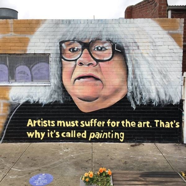 Painting is from the word pain - , Street art, Pun