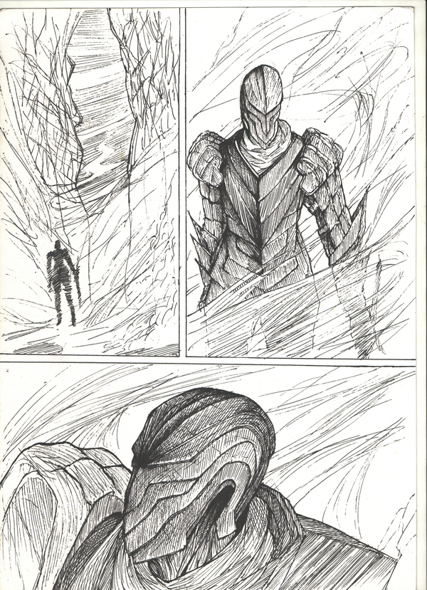 heavy transition - My, Creation, Pen drawing, Drawing, Fantasy, Fantasy, Graphics, Armor