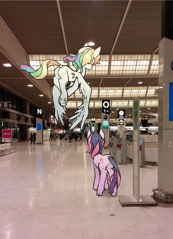 Pony at the airport - My little pony, PonyArt, Twilight sparkle, Rainbow dash, 
