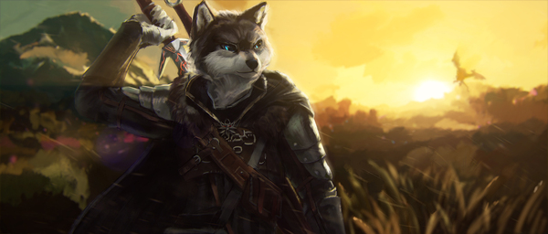 wolf but not white - Furry, Anthro, Art, Witcher, Kadrion