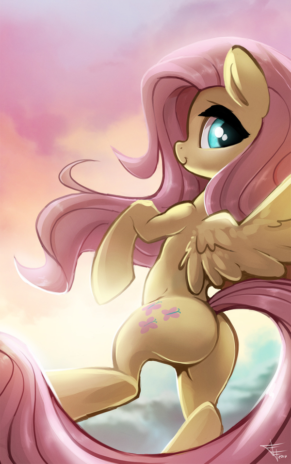 Flutter in the sky! - My Little Pony, PonyArt, Fluttershy, Fidzfox