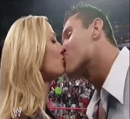 Flirting and kissing are for wimps! - Wrestling, Romance, GIF