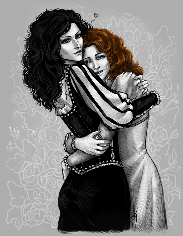 Various witchcraft and Bonya :) - My, Triss Merigold, Yennefer, Geralt of Rivia, Leo Bonhart, Witcher, Art, Sketch, Fantasy, Longpost, , Anastasia Kulakovskaya