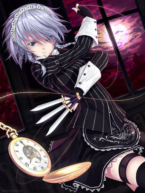 Knife Time Touhou, , Izayoi Sakuya, Anime Art, ,  