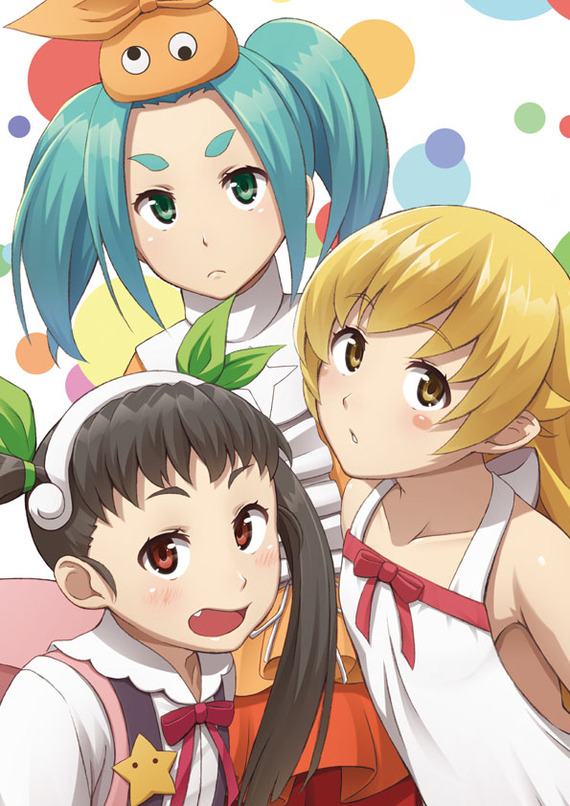 Peerless trio - Anime, Anime art, Monogatari series, Yotsugi ononoki, Shinobu oshino, Hachikuji Mayoi