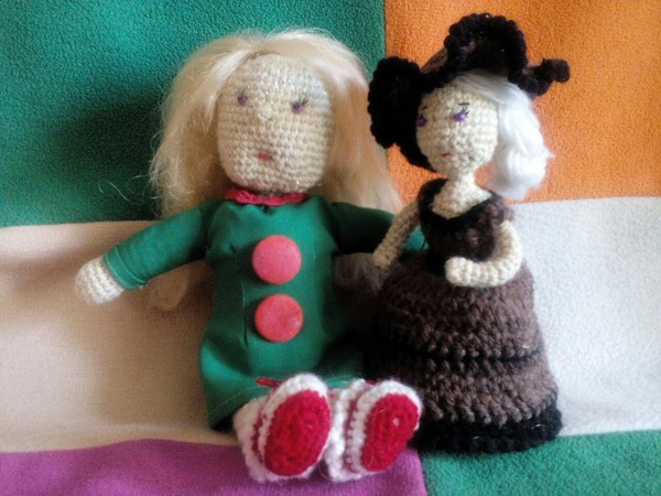 The first knitted dolls - Knitted toys, My, Longpost, Needlework without process, Knitting