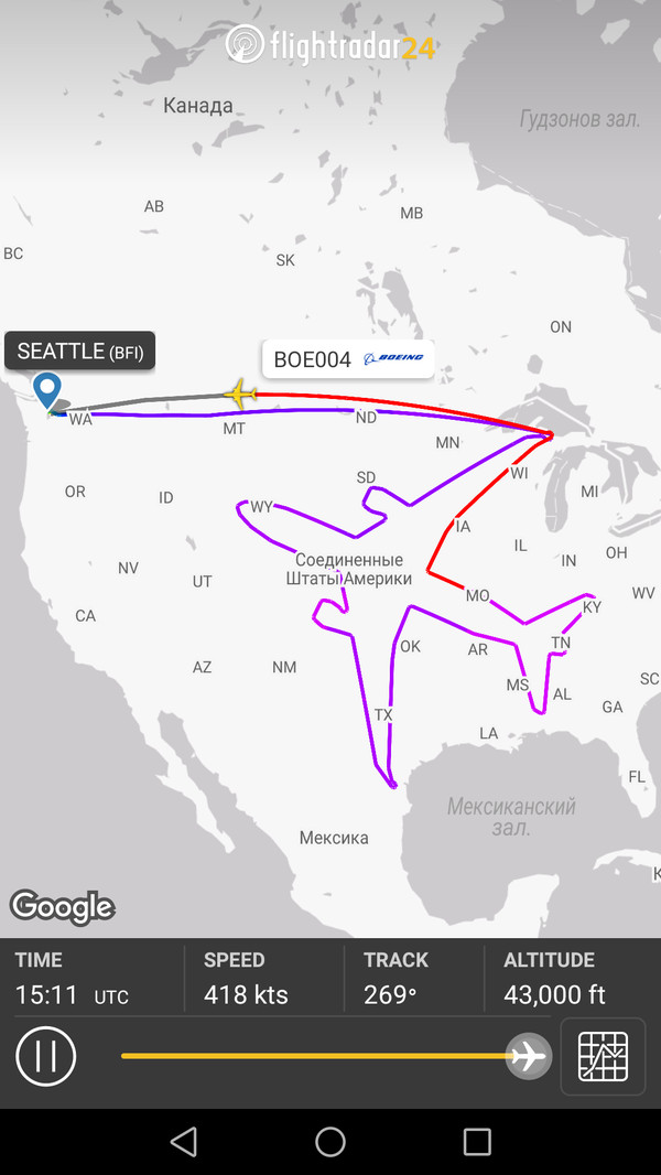 Boeing 787 painted its portrait in the sky over the USA - My, Flightradar24, Boeing 787 Dreamliner, Aviation