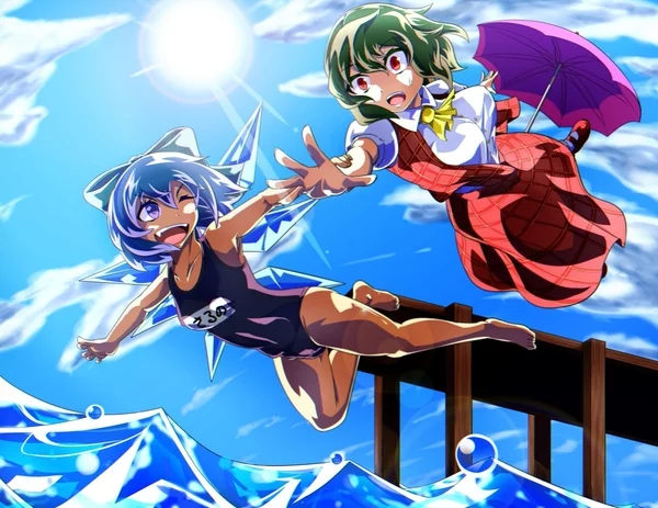 Суббота в Генсокё - NSFW, Аниме, Anime Art, Touhou, Cirno, Flandre Scarlet, Komeiji Koishi, Daiyousei, Kazami Yuuka, Длиннопост