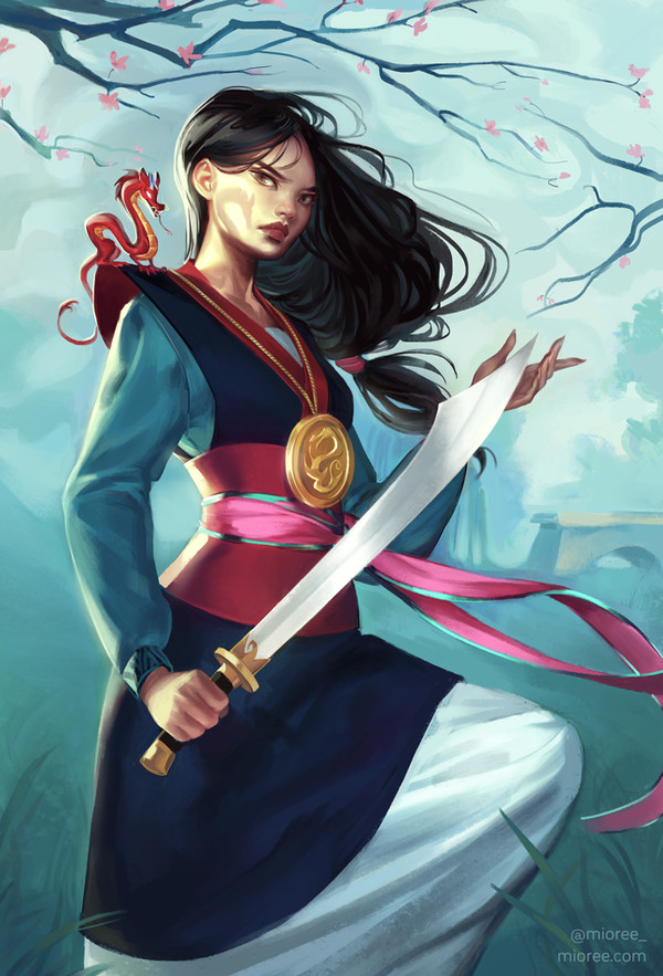 Mulan - DeviantArt, Арт, Рисунок, Мультфильмы, Девушки, Дракон