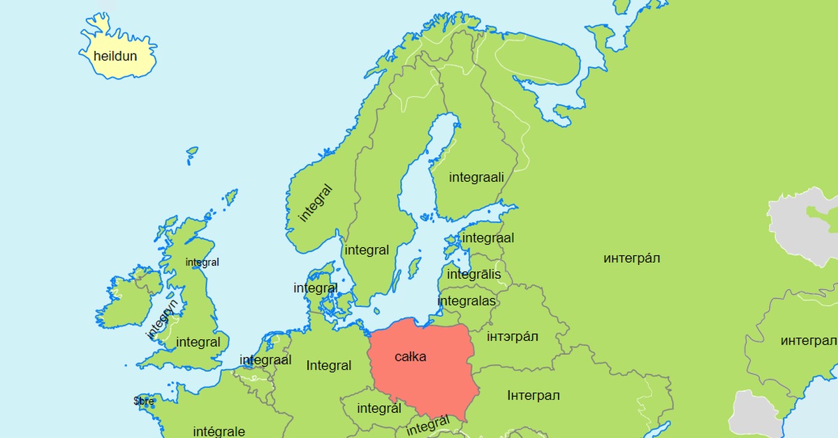 Карта европы с исландией