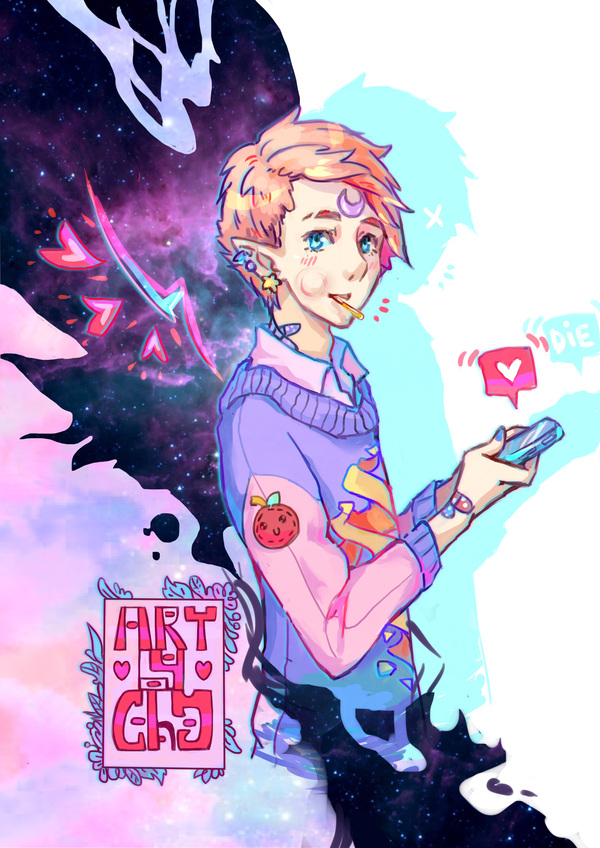 Anime boy - Anime art, Digital, Photoshop, 2D, Boy, SAI, My