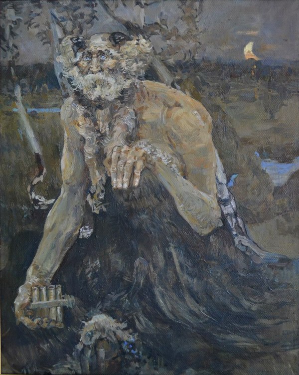 Copy of Vrubel's Pan - My, Art, Copying, Painting, Drawing, , Mikhail Vrubel, Oil painting, Painting, Longpost