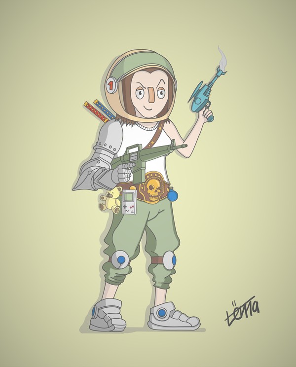 When you dress your character in gear from different sets - My, Adobe illustrator, М16, Mana, Drawing, Illustrations, Girls, Blaster, Drawing on a tablet