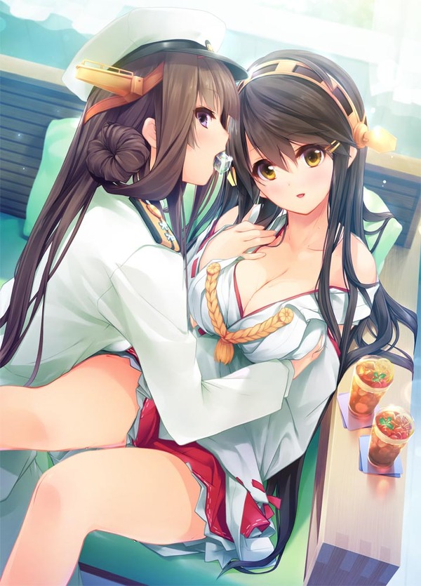 Kongou-teitoku - Kantai collection, Kongou, Haruna, Anime, Anime art