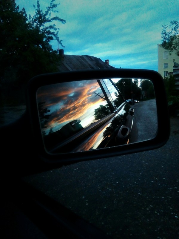 Sunset in the mirror. - Beautiful, Sunset, My, The photo