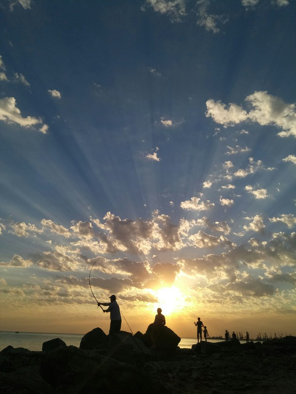 Evening fishing - My, The photo, Fishing, Sea