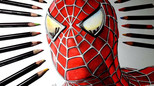 Drawing of Spider-Man based on Sam Raimi's film - My, Spiderman, Marvel, Drawing, Art, Speeddrawing, Video