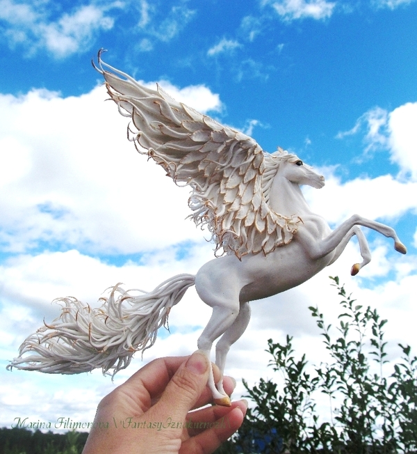 Pegasus. - My, Pegasus, Needlework without process, Polymer clay, Fantasy, Mythology, Longpost