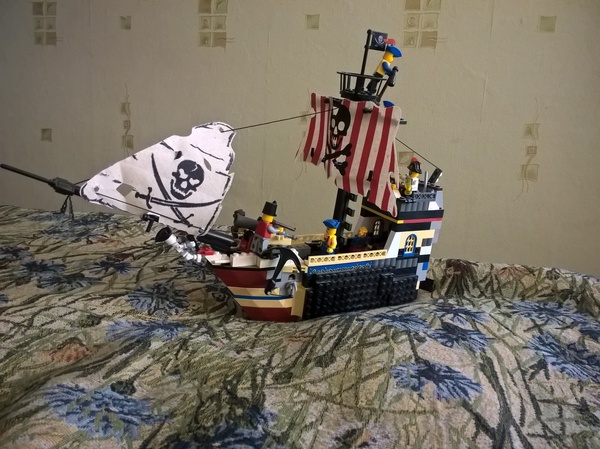 Pirate ship from pirate building materials (Brick) - My, Lego, , Homemade, Longpost, Pirates