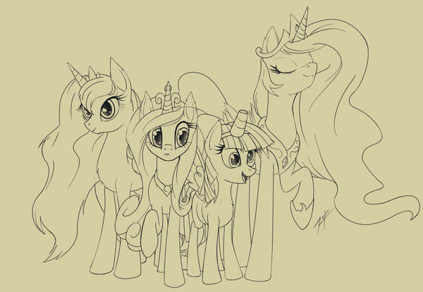   My Little Pony, Ponyart, Princess Celestia, Princess Luna, Princess Cadance, Derpy Hooves, Zetamad