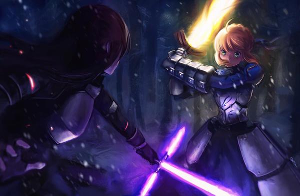 Crossover - Anime Art, Аниме, Fate, Saber, Кроссовер, Star Wars, Qosic