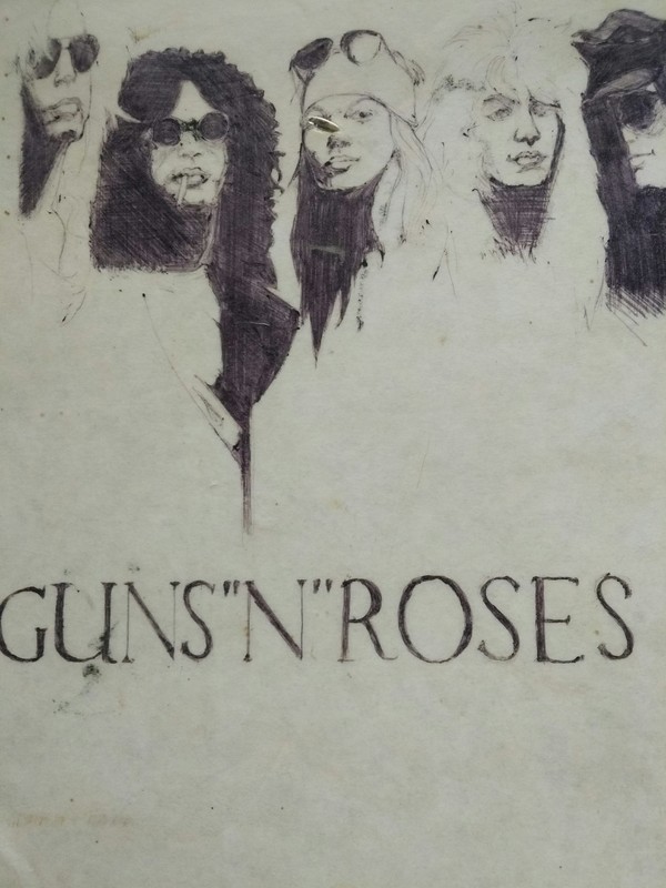 Разбирая старые бумаги, - Рисунок ручкой, Моё, Guns N Roses