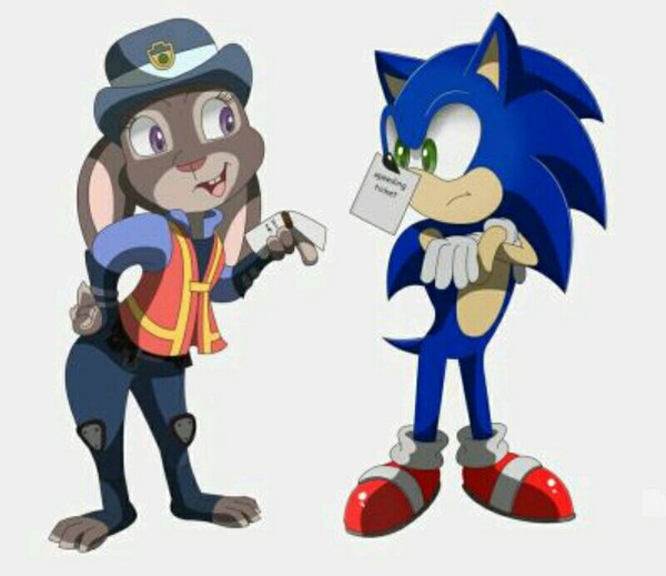 Rare crossover with sonic and zootopia - Zootopia, Sonic the hedgehog, Crossover